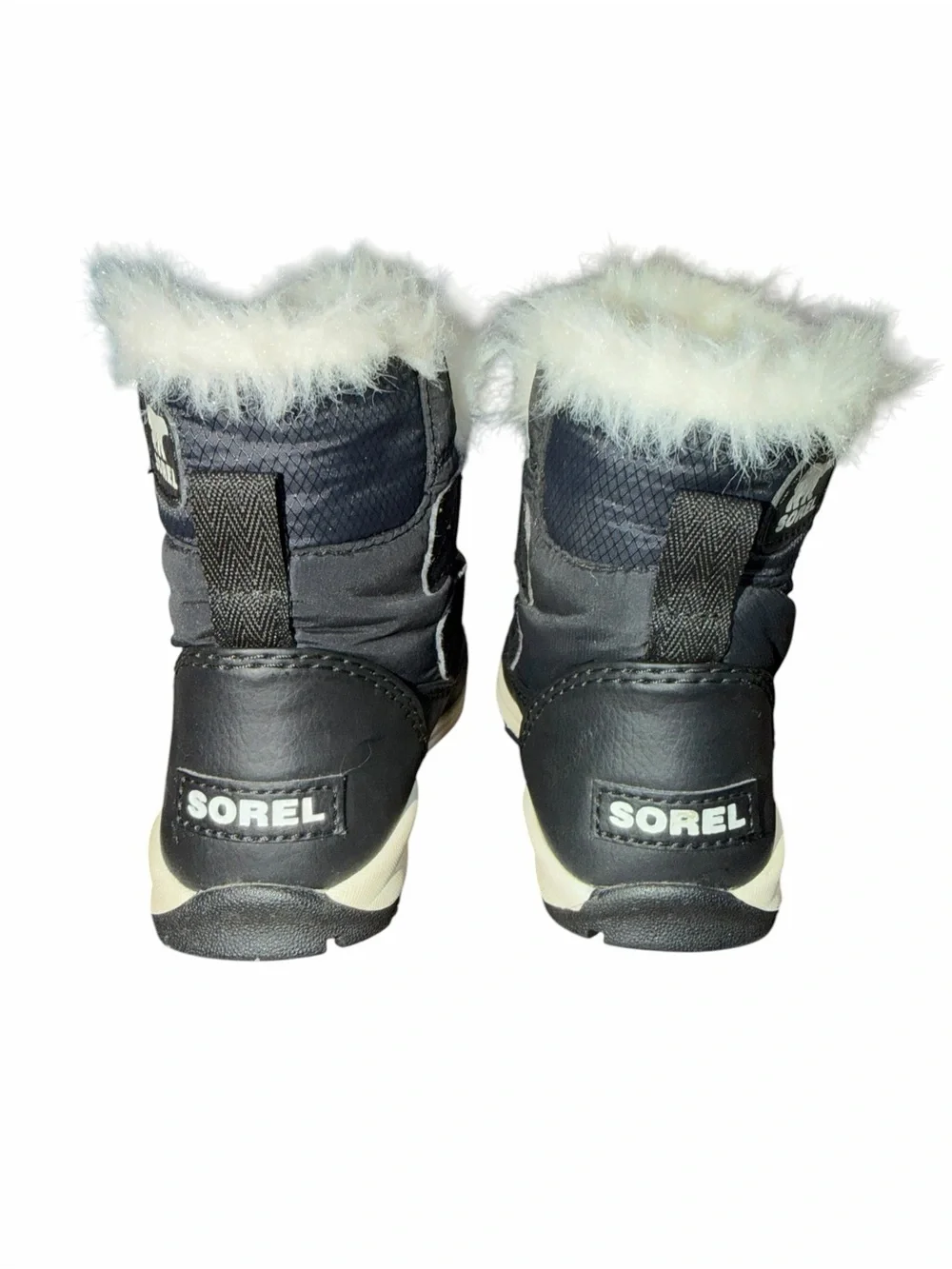SOREL Kids Whitney II Strap Waterproof Winter Snow Boots, black faux fur, 7c